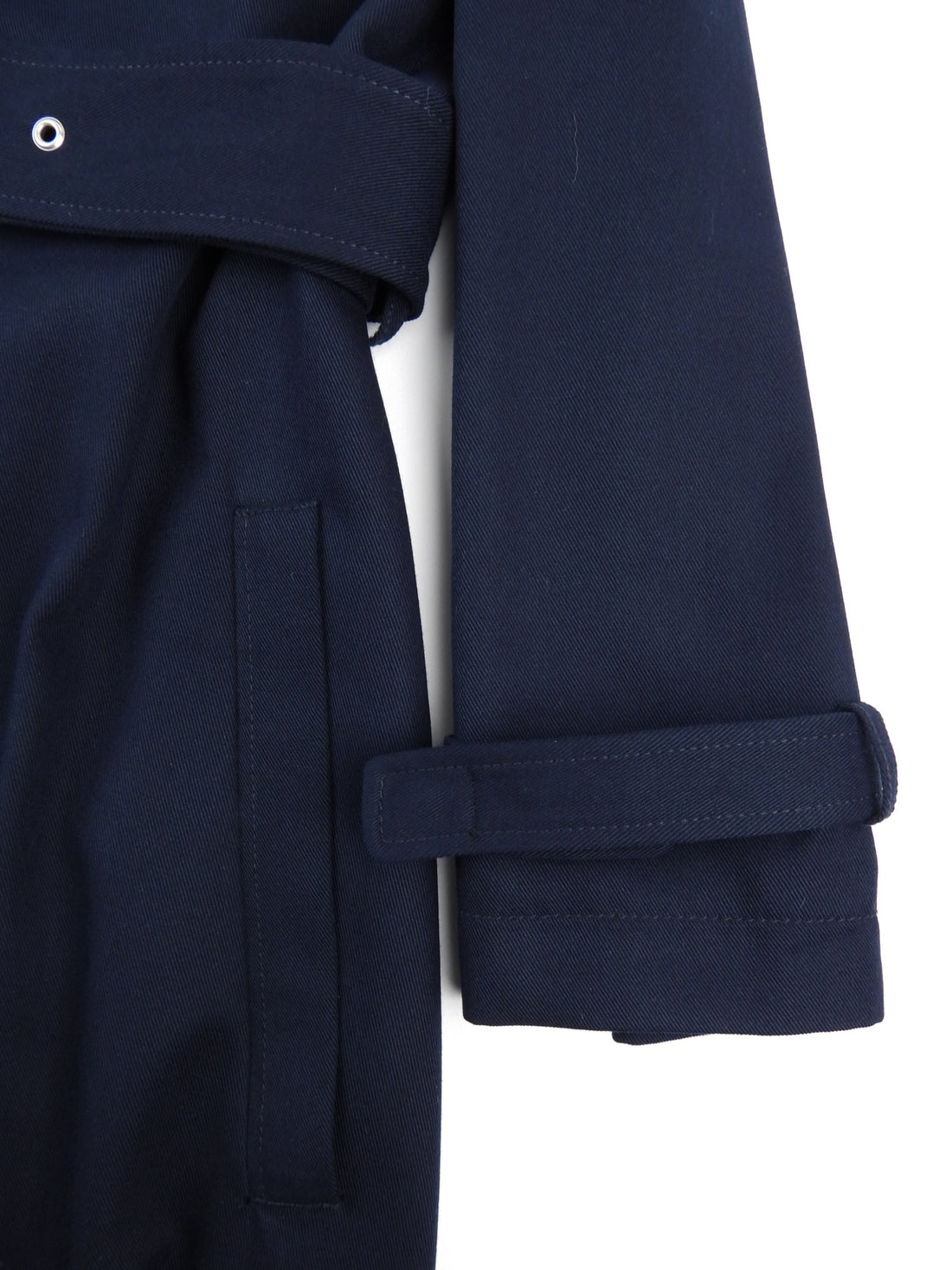 ACNE Studios Navy Blue Press Stud Belted Long Trench Coat - 36