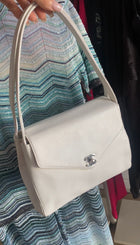 Chanel White Vintage 1997 CC Soft Envelope Shoulder Flap Bag SHW