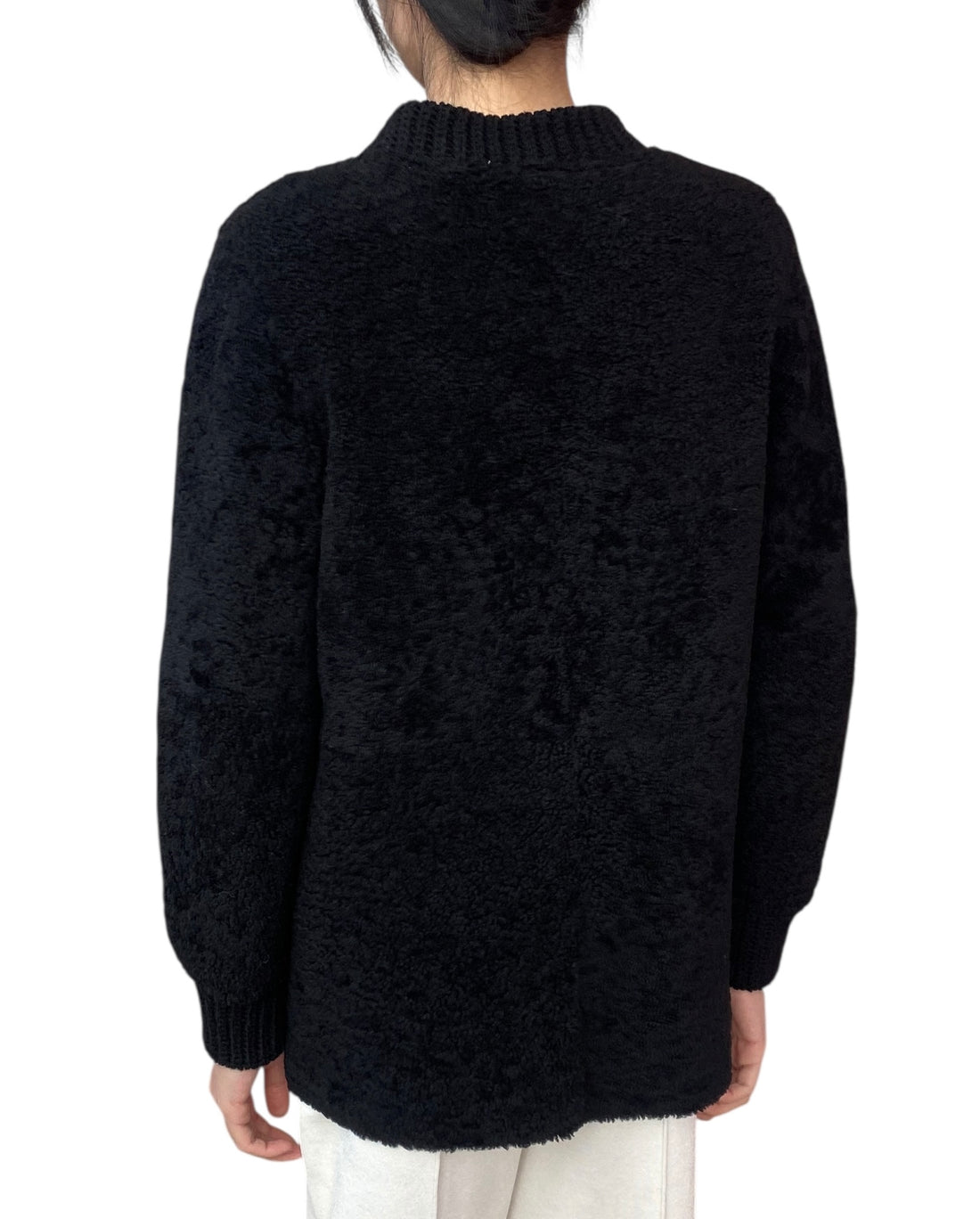 M Missoni Black Shearling Cardigan - 40 / US 6
