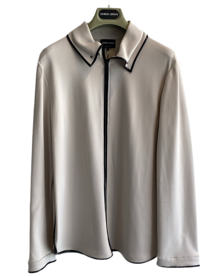 Giorgio Armani Viscose Shirt Zip Jacket - 44