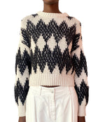 Brunello Cucinelli Beige Cashmere Blend Jacquard Knit Sweater - S