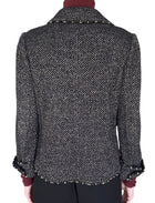 Chanel Spring 2006 Black & Gold Herringbone Tweed Jacket - FR 38 / US 4-6