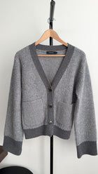 Lisa Yang Grey Boucle Knit Cashmere Cardigan Sweater - S