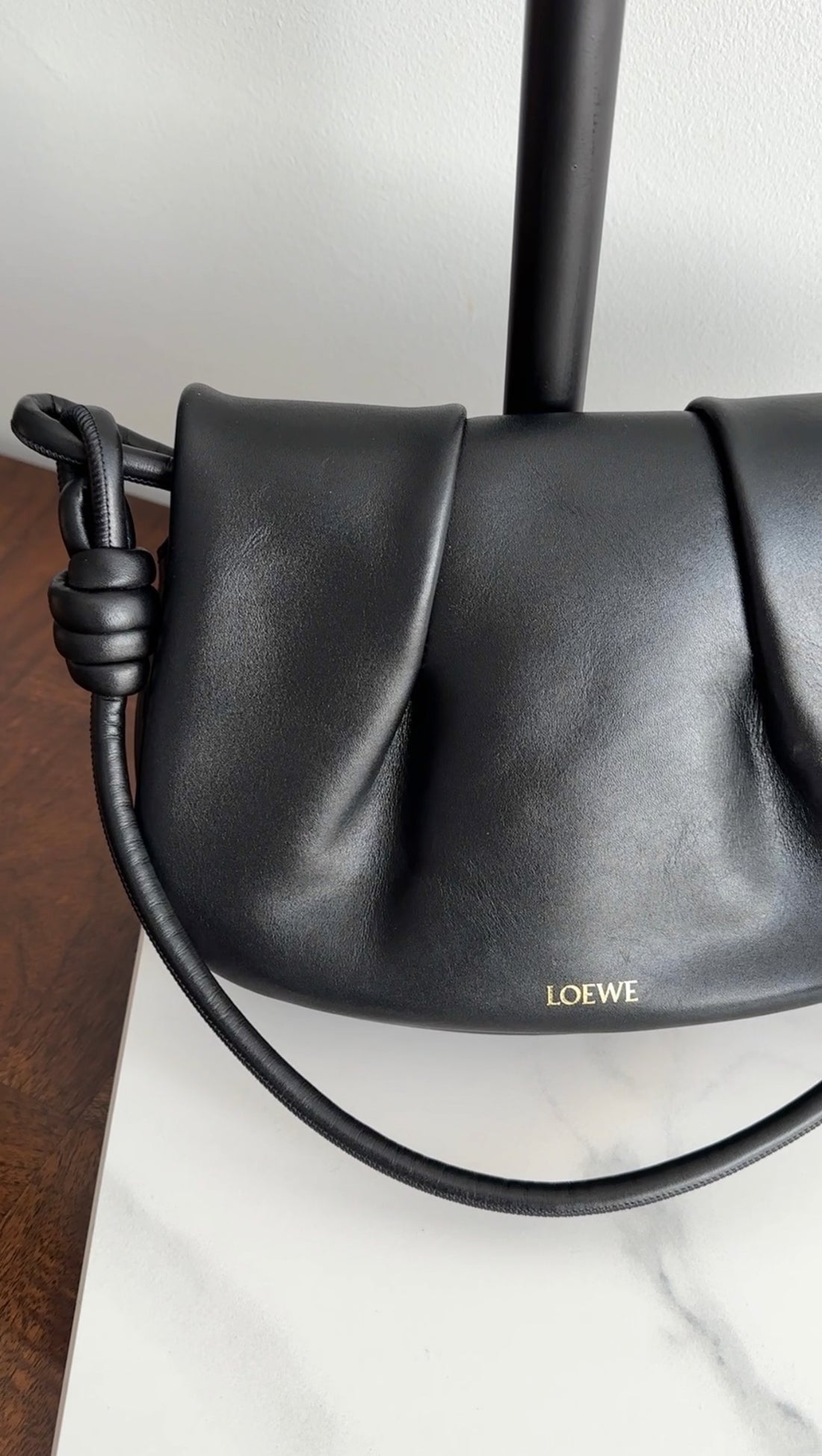 Loewe Black Leather Paseo Satchel Bag