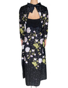 Giambattista Valli Black & Pink Sequinned Floral Embroidered Gown - IT 44 / US 8