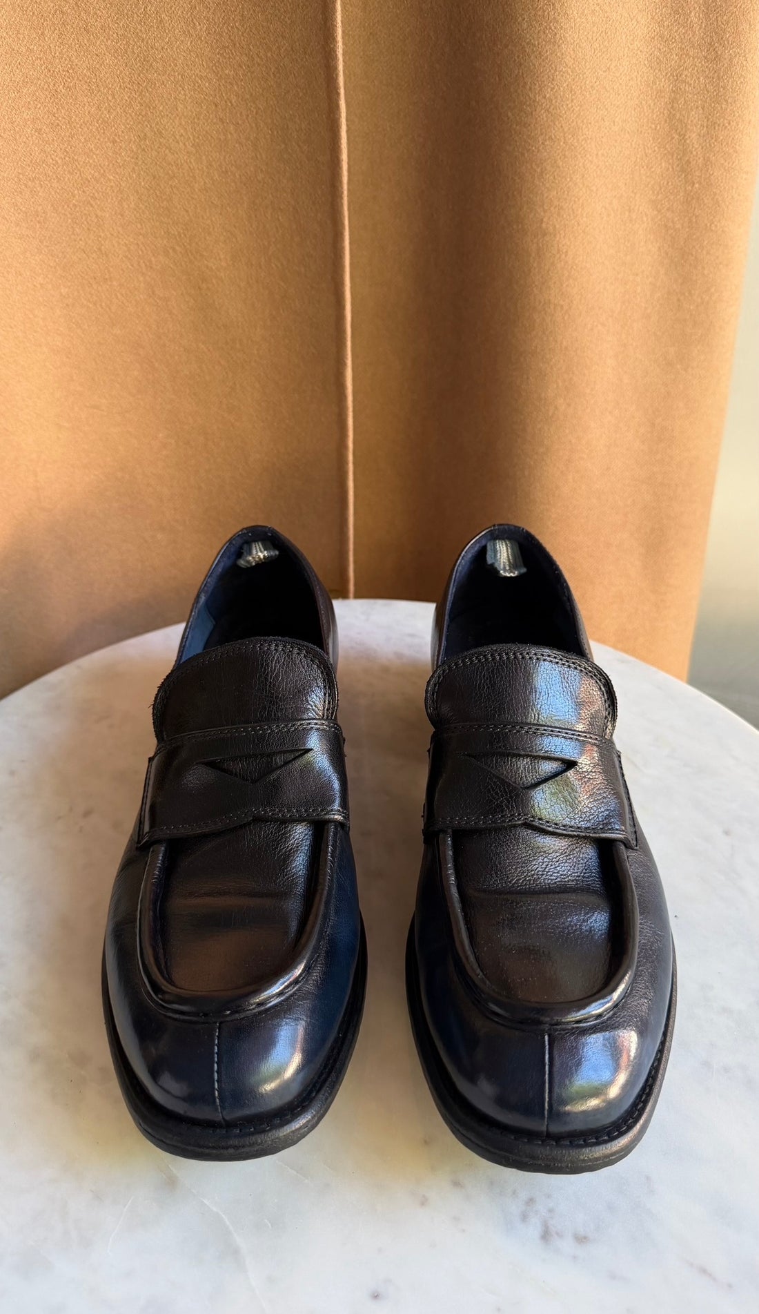 Officine Creative Navy Diary 001 Novak Leather Penny Loafers - 39
