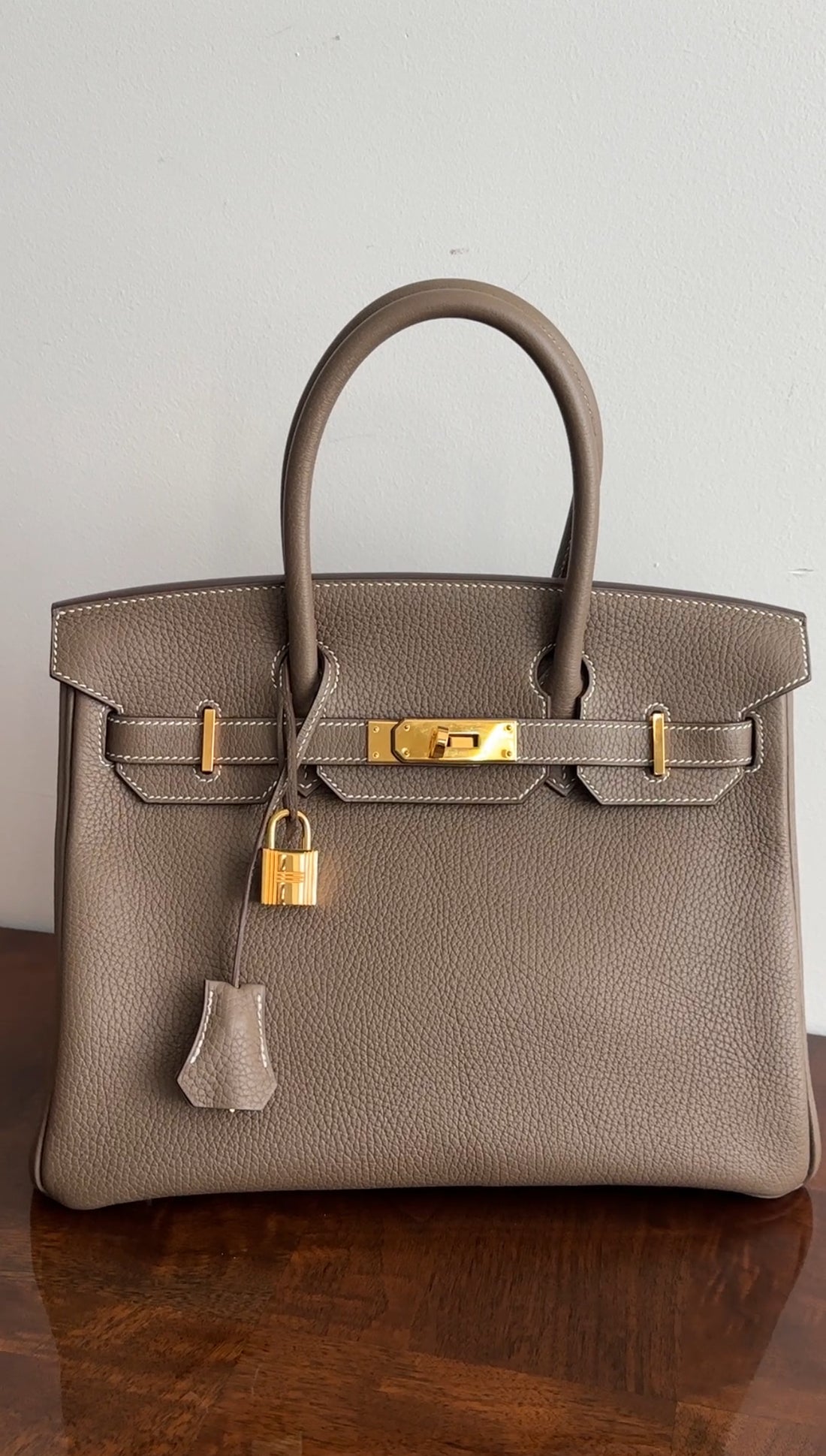 Hermes Birkin 30 Etoupe Taurillon Clemence GHW 2021