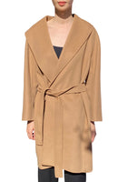 Max Mara Camel Wool Wrap Coat - US 14