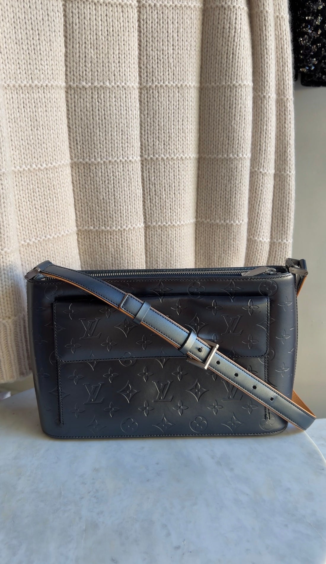 Louis Vuitton Pewter Grey Vintage 2002 Monogram Matt Alston Shoulder Bag