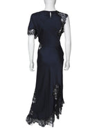ALC Navy Black Alessia Satin Lace Asymmetrical Dress - US 8