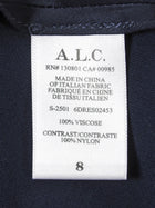 ALC Navy Black Alessia Satin Lace Asymmetrical Dress - US 8