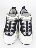 Acne Studios White and Black Leather Chunky Manhattan Sneakers