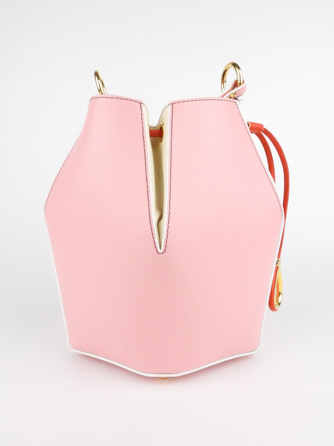 Alexander McQueen Pink Tricolor Leather Small Two Way Bucket Bag