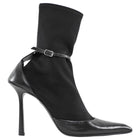 Alexander Wang Black Viola 105 Leather and Neoprene Sock Boots - 40