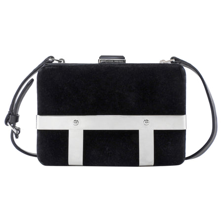 Alexander McQueen Black Velvet Caged Box Bag