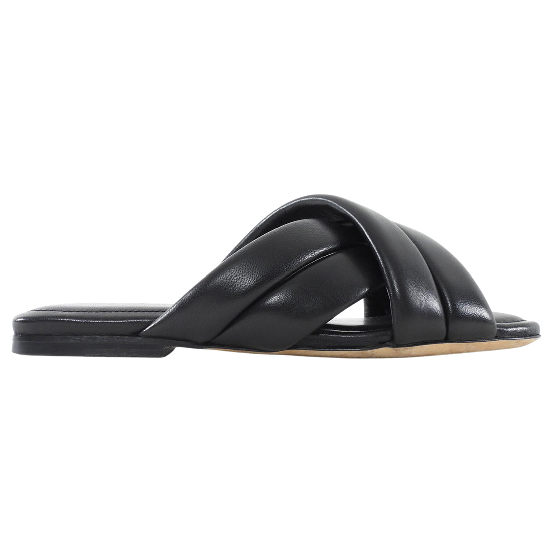 Anine Bing Black Leather Padded Criss Cross Eve Sandals - 37