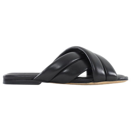 Anine Bing Black Leather Padded Criss Cross Eve Sandals - 37