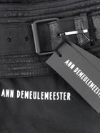 Ann Demeulemeester Black Quilted Leather Double Buckle Waist Belt - XS