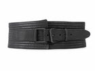 Ann Demeulemeester Black Quilted Leather Double Buckle Waist Belt - XS