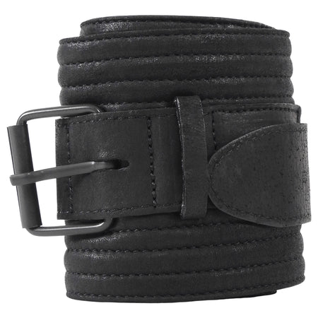 Ann Demeulemeester Black Quilted Leather Double Buckle Waist Belt - XS