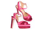 Aquazzura Pink Satin and Velvet Coquette Platform Sandals - 40.5