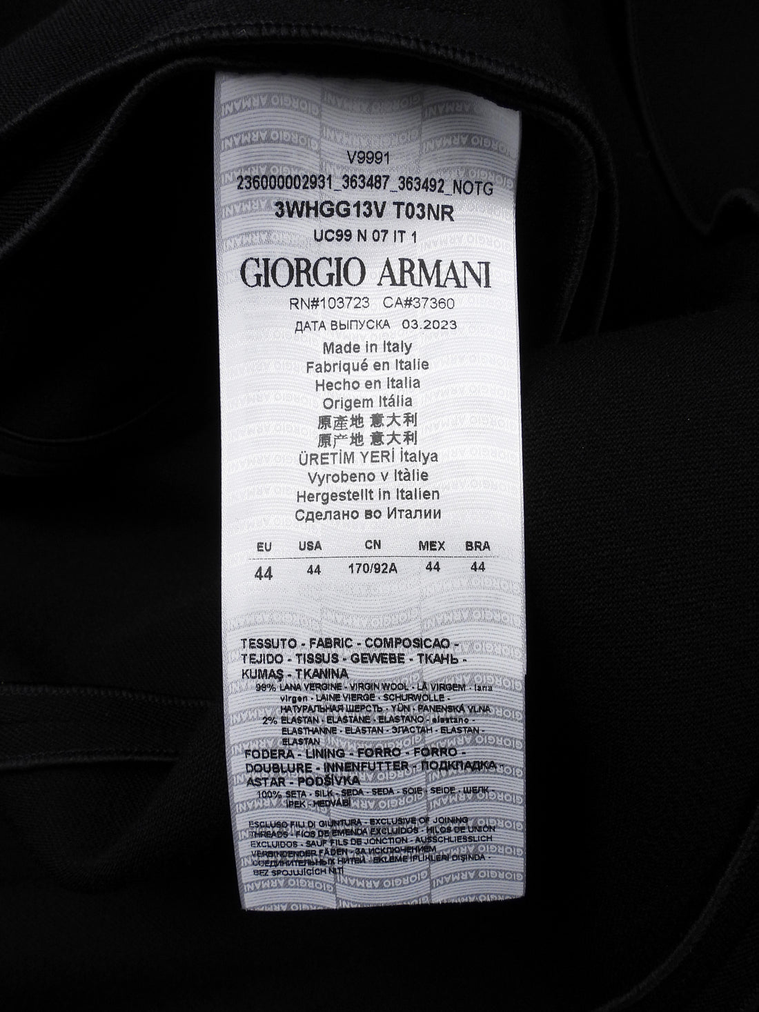 Giorgio Armani Wool Blend Snap Front High Collar Blazer Jacket - IT44 8 M