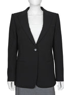 Giorgio Armani Black Wool Blend Snap Front Minimal Blazer Jacket -  IT 44 /  8 / M