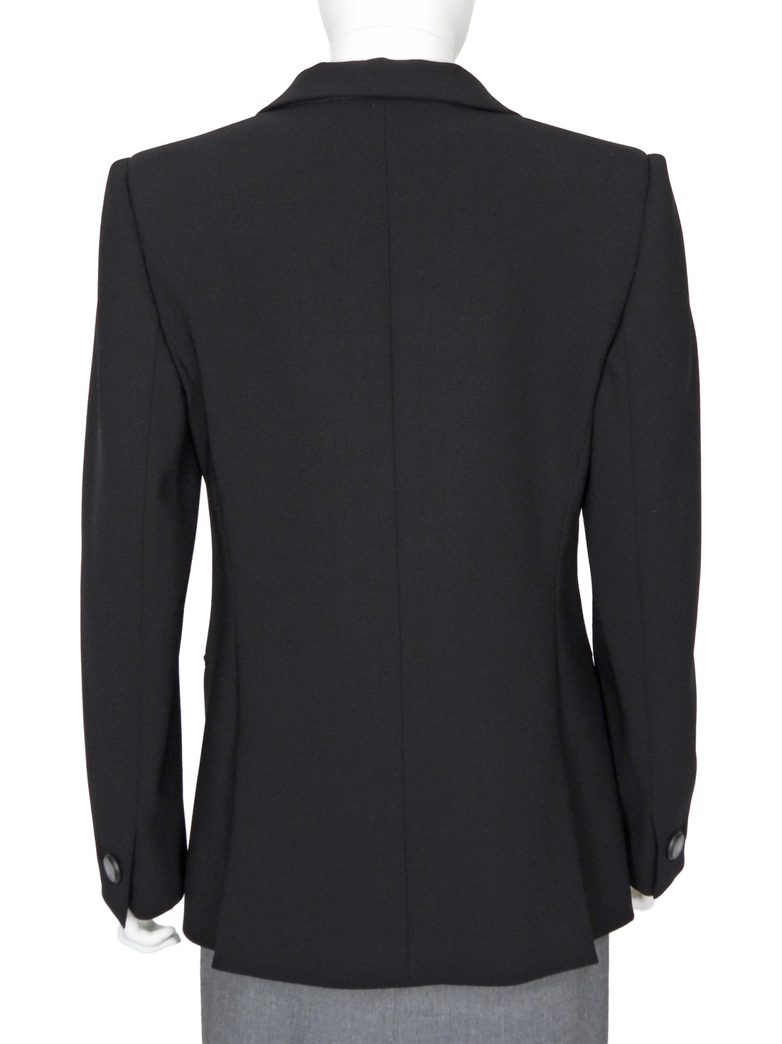 Giorgio Armani Black Wool Blend Snap Front Minimal Blazer Jacket -  IT 44 /  8 / M