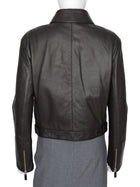 Giorgio Armani Brown Leather Crop Pocket Aviator Jacket -  IT42 / 6 / M