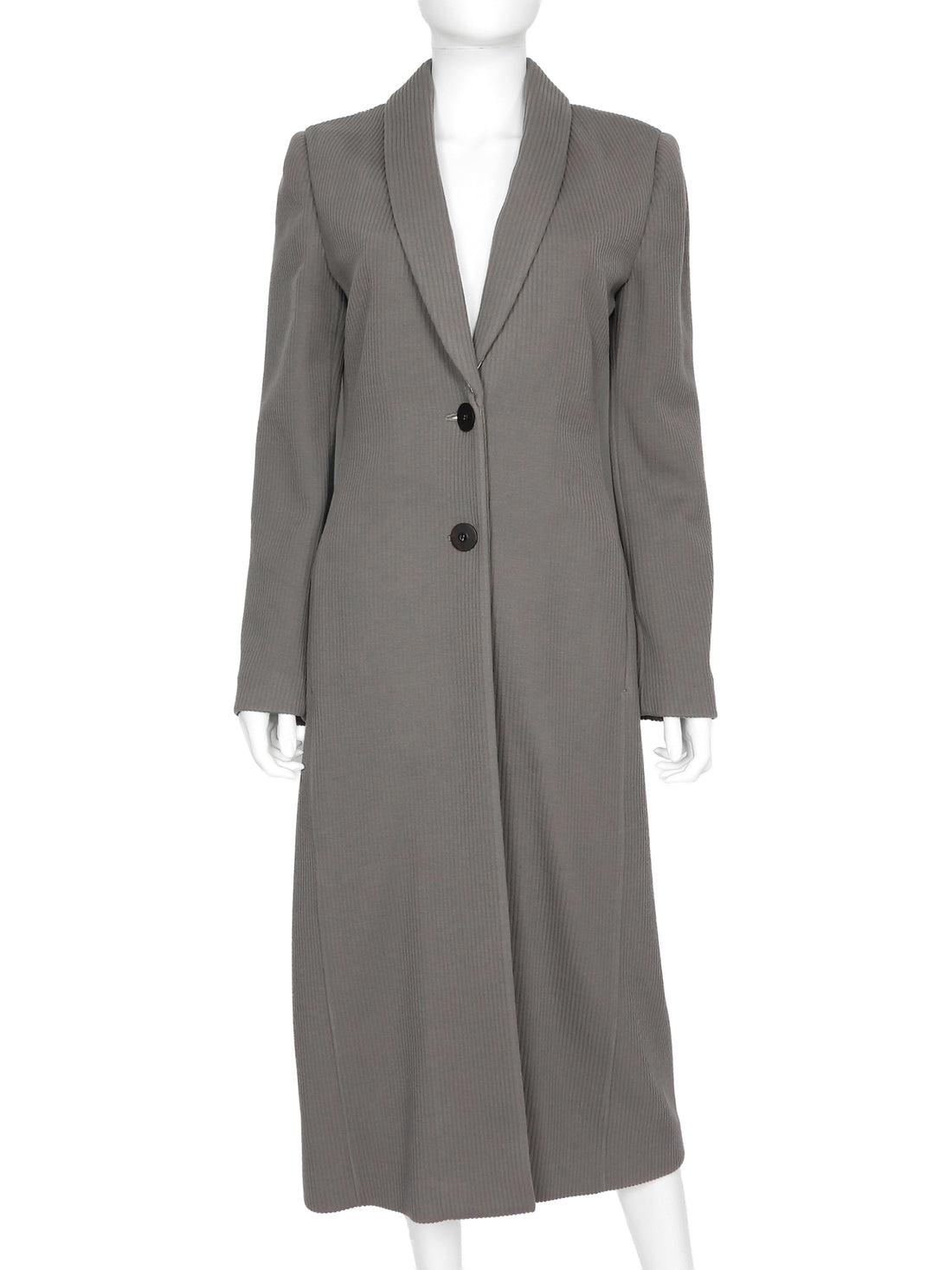 Giorgio Armani Taupe Ribbed Knit Jersey Long Coat - IT 42/  6 /  M