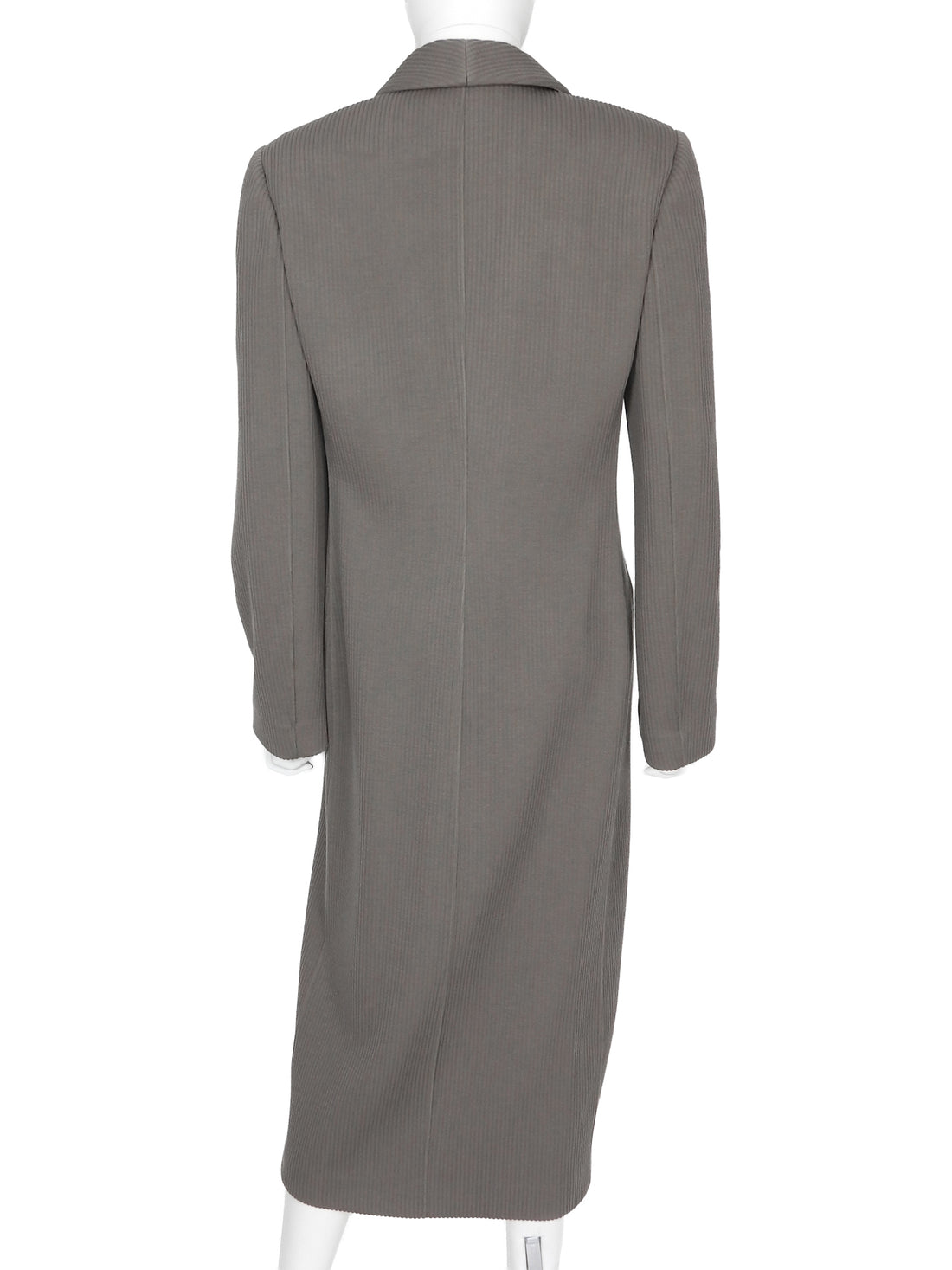 Giorgio Armani Taupe Ribbed Knit Jersey Long Coat - IT 42/  6 /  M