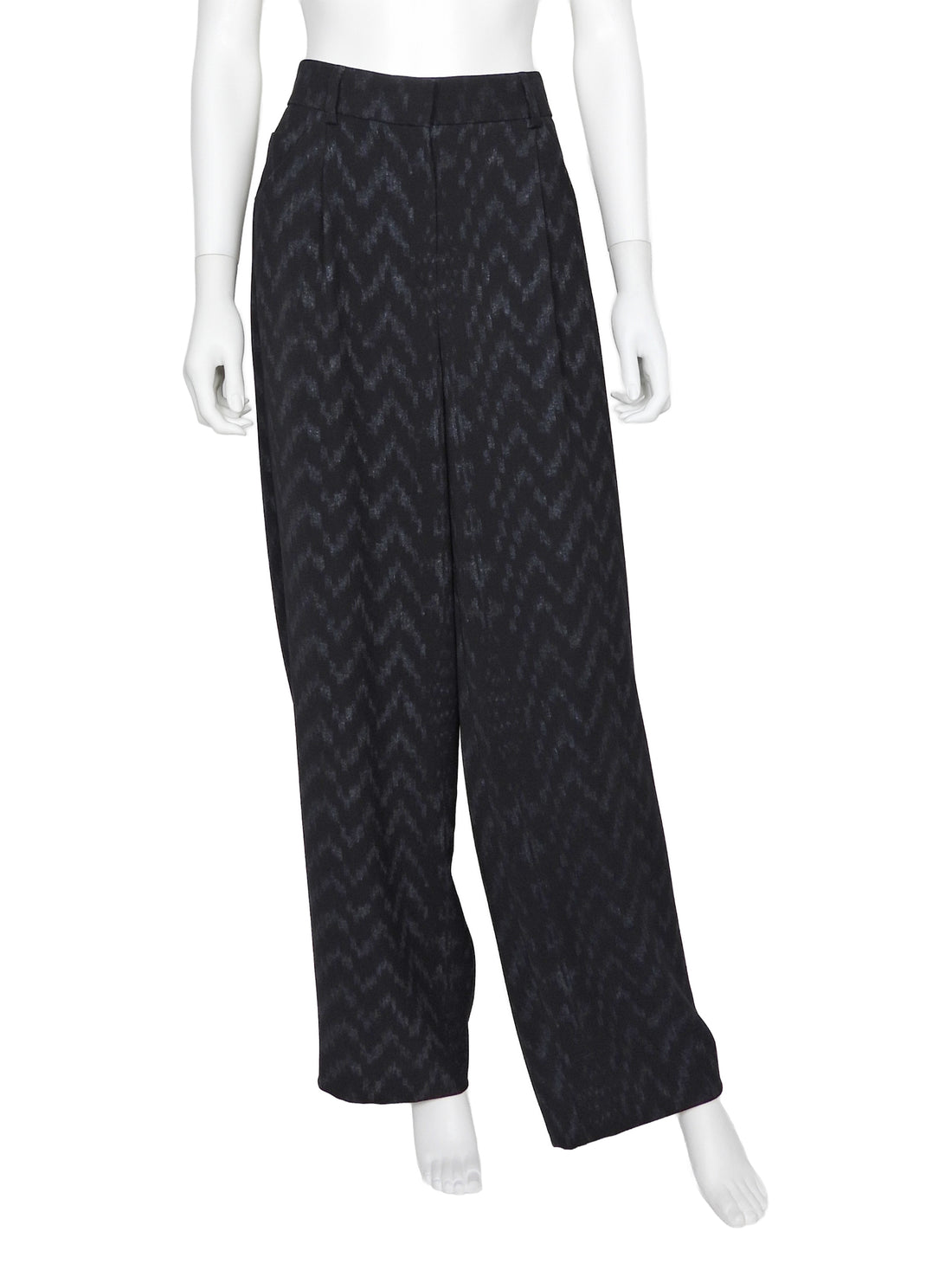 Giorgio Armani Black Navy Zig Zag Pattern 2pc Pants Suit - IT 42 / 6