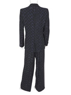 Giorgio Armani Black Navy Zig Zag Pattern 2pc Pants Suit - IT 42 / 6