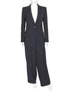 Giorgio Armani Black Navy Zig Zag Pattern 2pc Pants Suit - IT 42 / 6