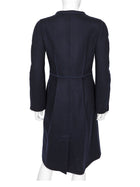 Giorgio Armani Navy Blue Wool Knit Jersey Princess Coat - IT 44 / 8 / M