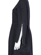 Giorgio Armani Navy Blue Wool Knit Jersey Princess Coat - IT 44 / 8 / M