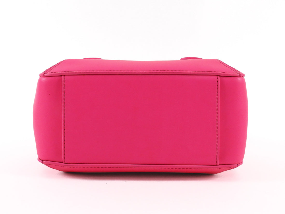 Giorgio Armani Neon Pink La Prima Web Strap Mini Boston Bag