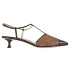 Giorgio Armani T-Strap Kitten Heels Bronze - 40