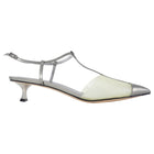 Giorgio Armani T-Strap Kitten Heels Silver - 40