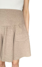 Brunello Cucinelli Beige Wool & Cashmere Pleated Flare Skirt - US 8