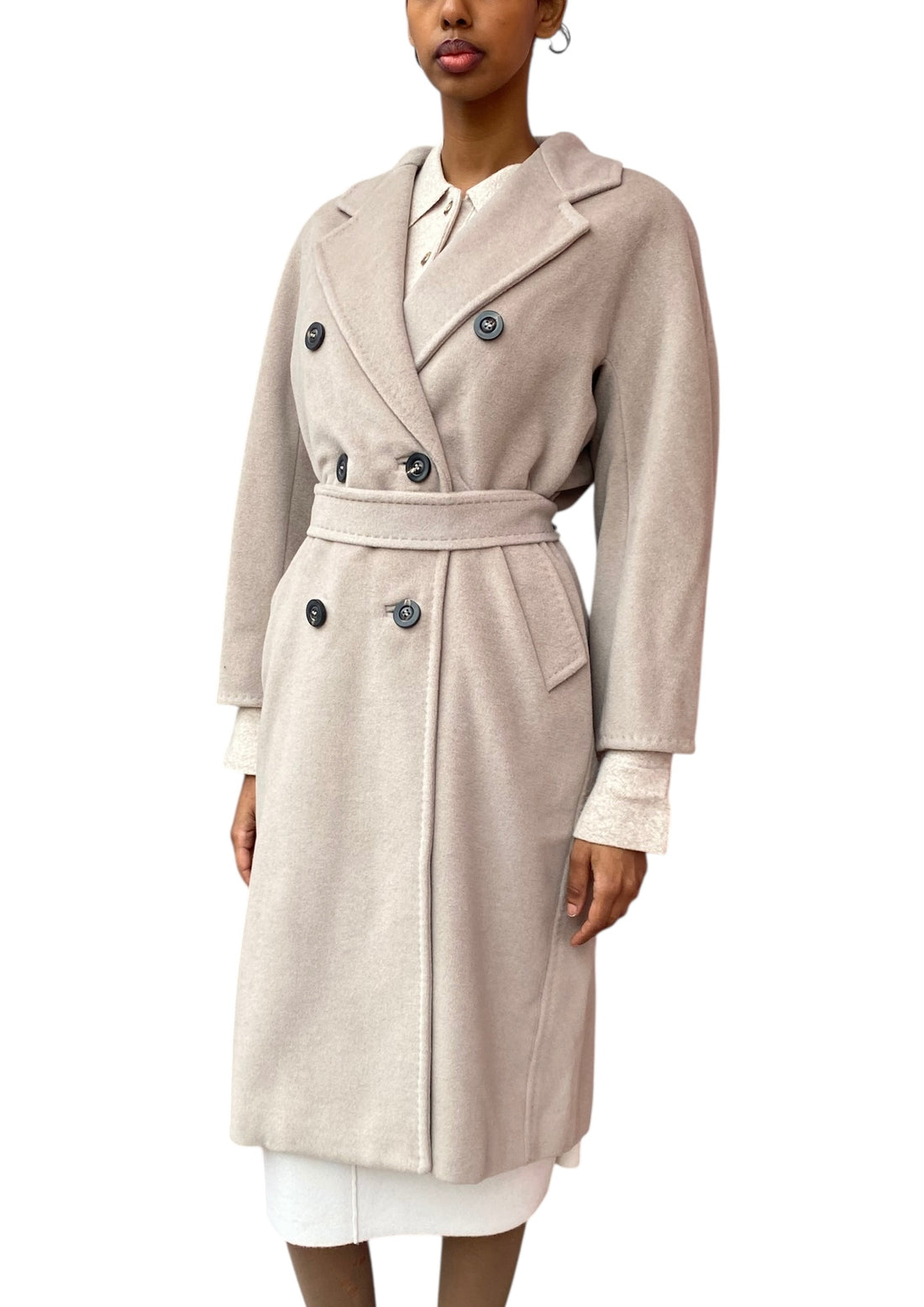 Max Mara Beige Wool & Cashmere Madame Coat - IT 34 / US 0