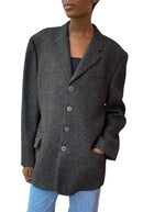 Versace Grey Vintage Speckled Wool Blazer - 54