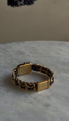Chanel Black Gold Vintage 1987 Premiere 20mm Watch Chain Link Bracelet - XS