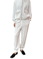 Brunello White Monili Embellished Zip Sweatshirt - M