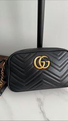 Gucci Marmont Black Matelasse Leather Camera Bag