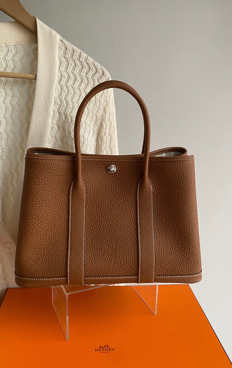 Hermes Garden Party 30 TPM Gold Negonda Leather Tote Bag 2025