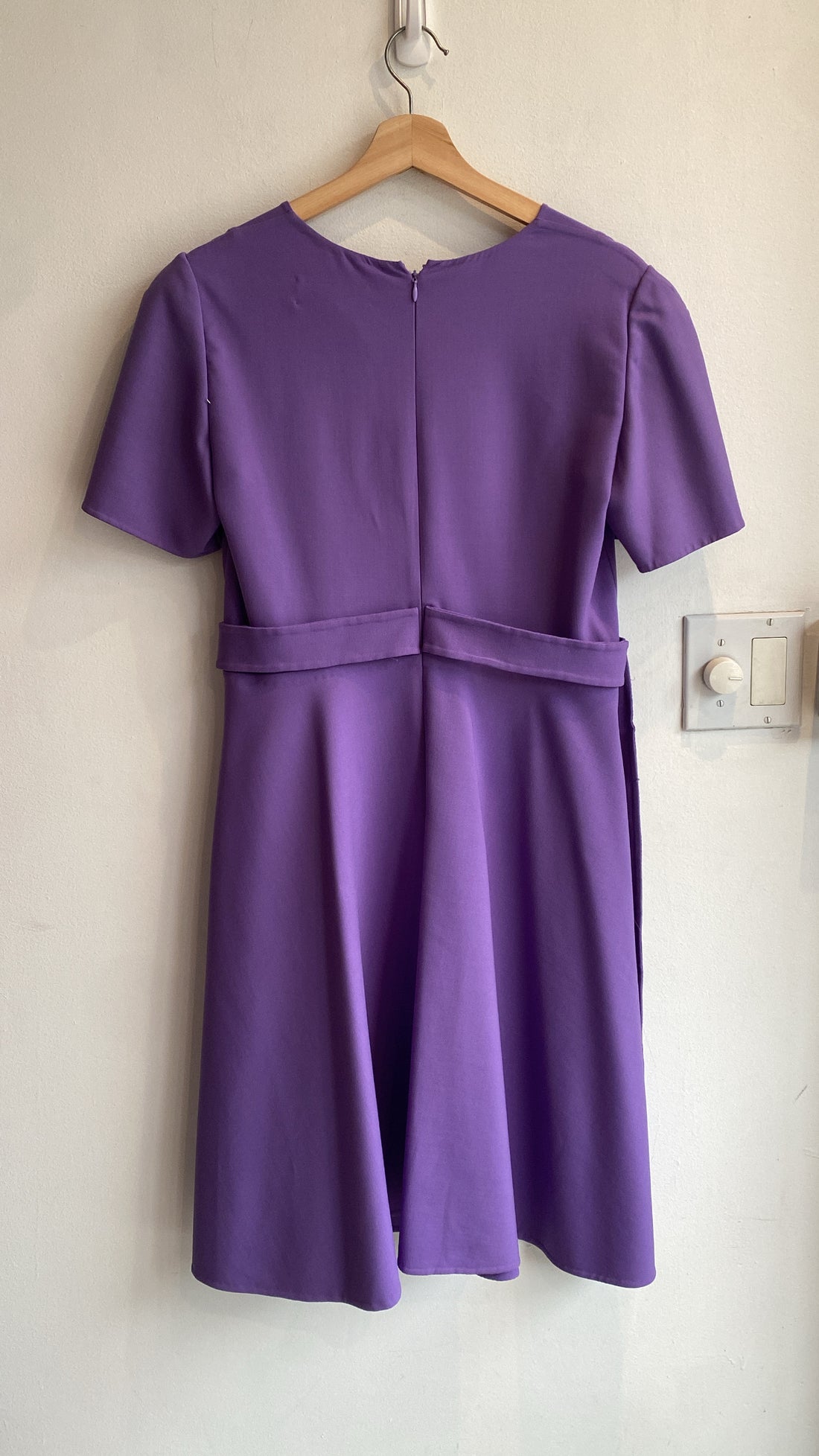 Oscar De La Renta Purple Belted Dress - 6