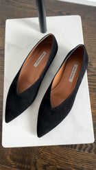 Emme Parsons Flat Black Suede Ballet Shoes - 37