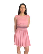 Prada Pink Sleeveless Smocked Dress - 38