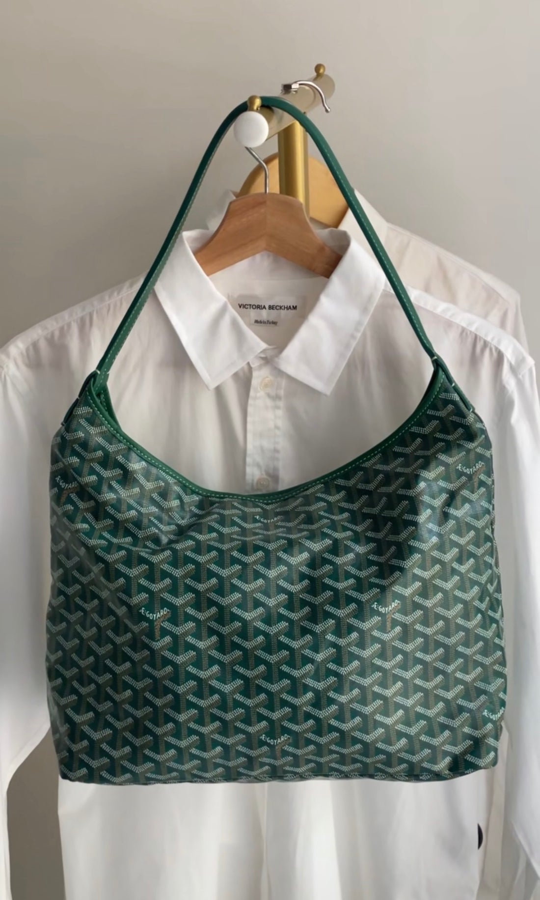 Goyard Green Goyardine Boheme Hobo Shoulder Bag